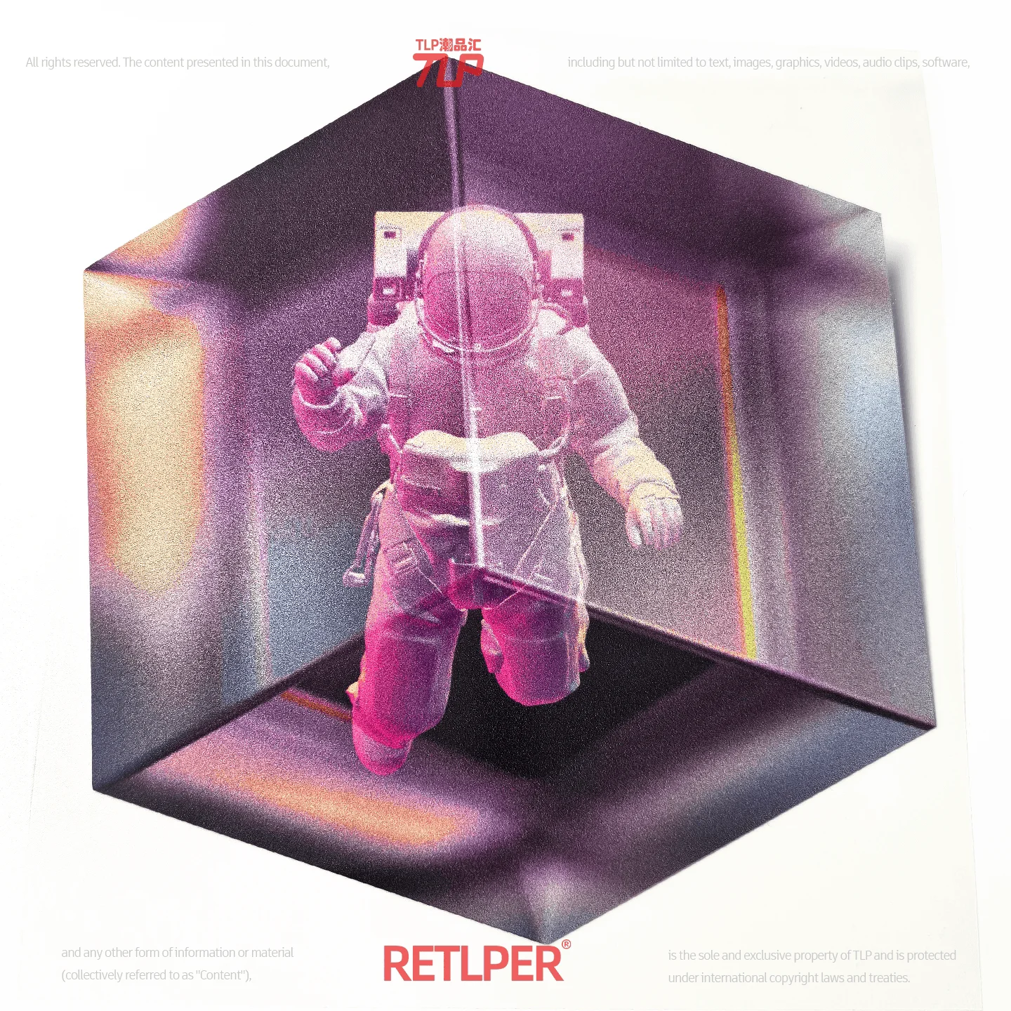 Retlper Reflective Car Sticker 80S Space Astronaut Shuttle 3D Cube Crystal Universe Sticker
