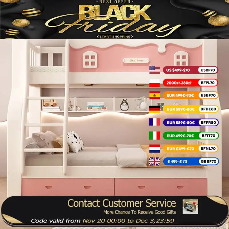 

Boundary Sleeping Kids Beds Wooden Comforter Safety Bedroom Children Beds Princess Modern Style Litera Infantil Kids Furniture