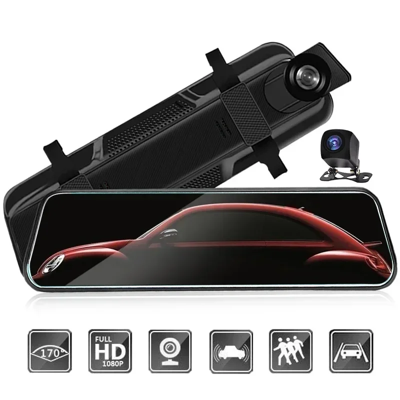 

Dvr 10 Inch Dash Cam Monitor for Car Camera Dual Lens 1080P Full Screen Night Vision Auto Recorder for Car DVD Player Navigation