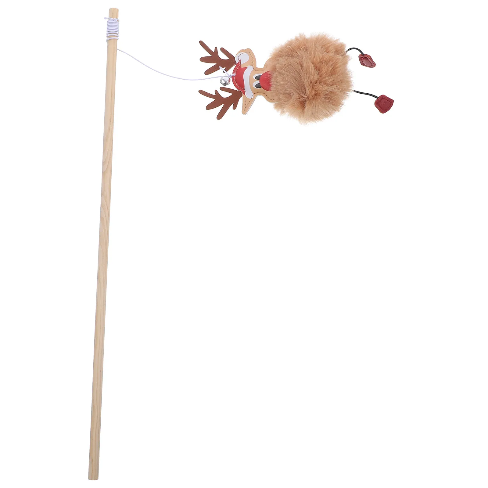 

Christmas Cat Wand Reindeer Kitten Interactive Teasing Stick Xmas Cat Plaything Xmas Exercise Kitten Teasing Toys