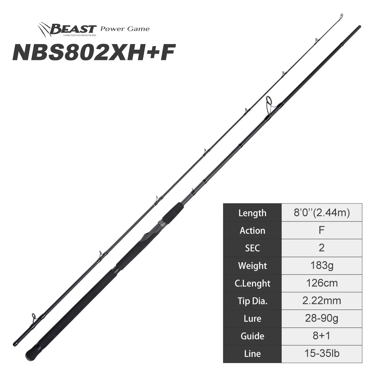 Noeby Beast Power Game Pike Angelrute 1,98 m 2,13 m 2,44 m 2,59 m Toray Fuji Bigbait Casting Spin Wels Predator Angelrute 5