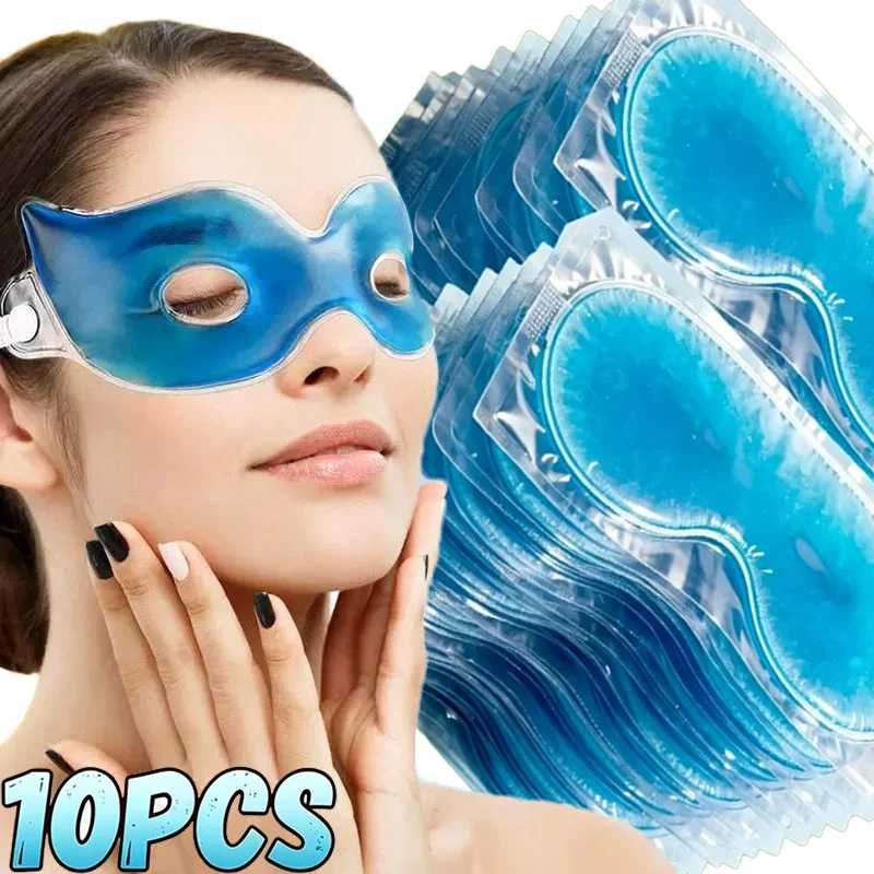 1/10pcs Fashion Blue Relieve Eye Fatigue Reusable Cooling Eyes Masks Skin Care Tool Office Eyes Summer Gel Cool Eye Mask view 2