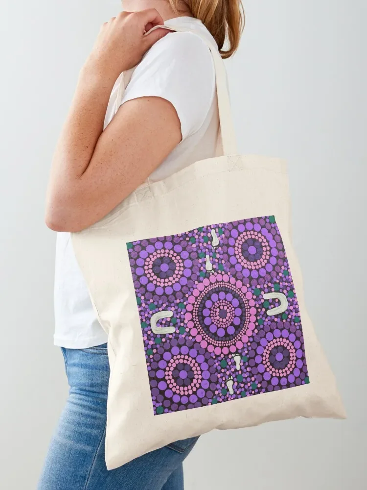 Aboriginal Art Purple Desert Walk Tote Bag shoping bag Women's bags Tote Bag