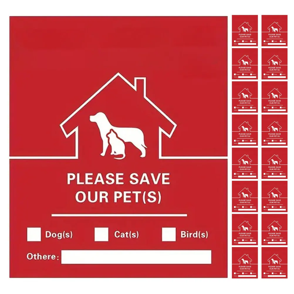 30 Sheets Fire Rescue Stickers Pets Alert Emergency Alert Window Decal Pet Finder Safety Sticker Rescue Accessory Decal
