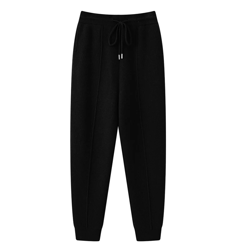 

New Style Autumn Winter Men Wool Trousers Thick Warm Knitted Cashmere Jogger Pants Casual Soft Man 100% Merino Wool Trousers