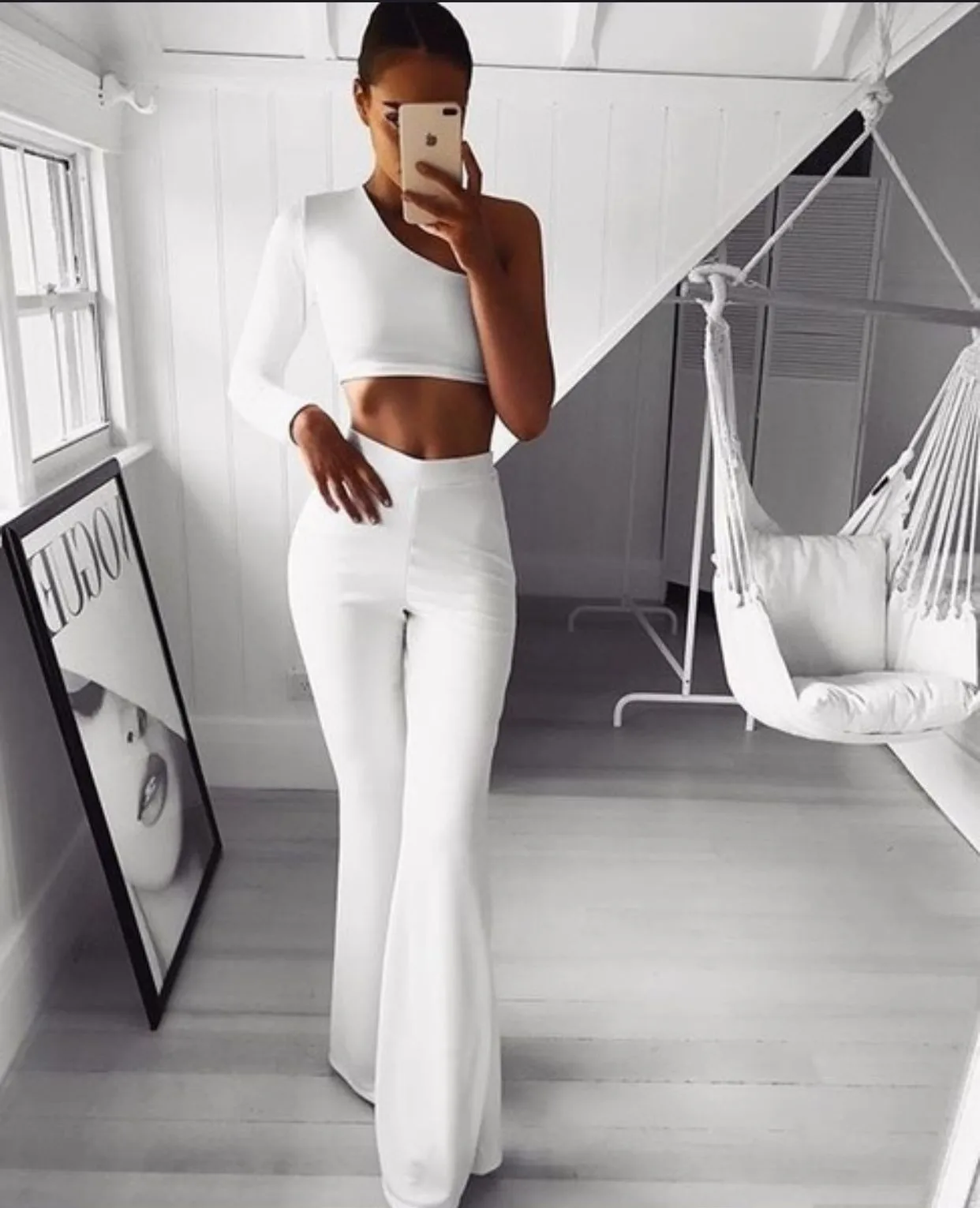 Women New Casual Retro Plain Solid High Waist Flare Wide Leg Chic Trousers Slim Long Loose OL Work Pants Plus Size Autumn Pants