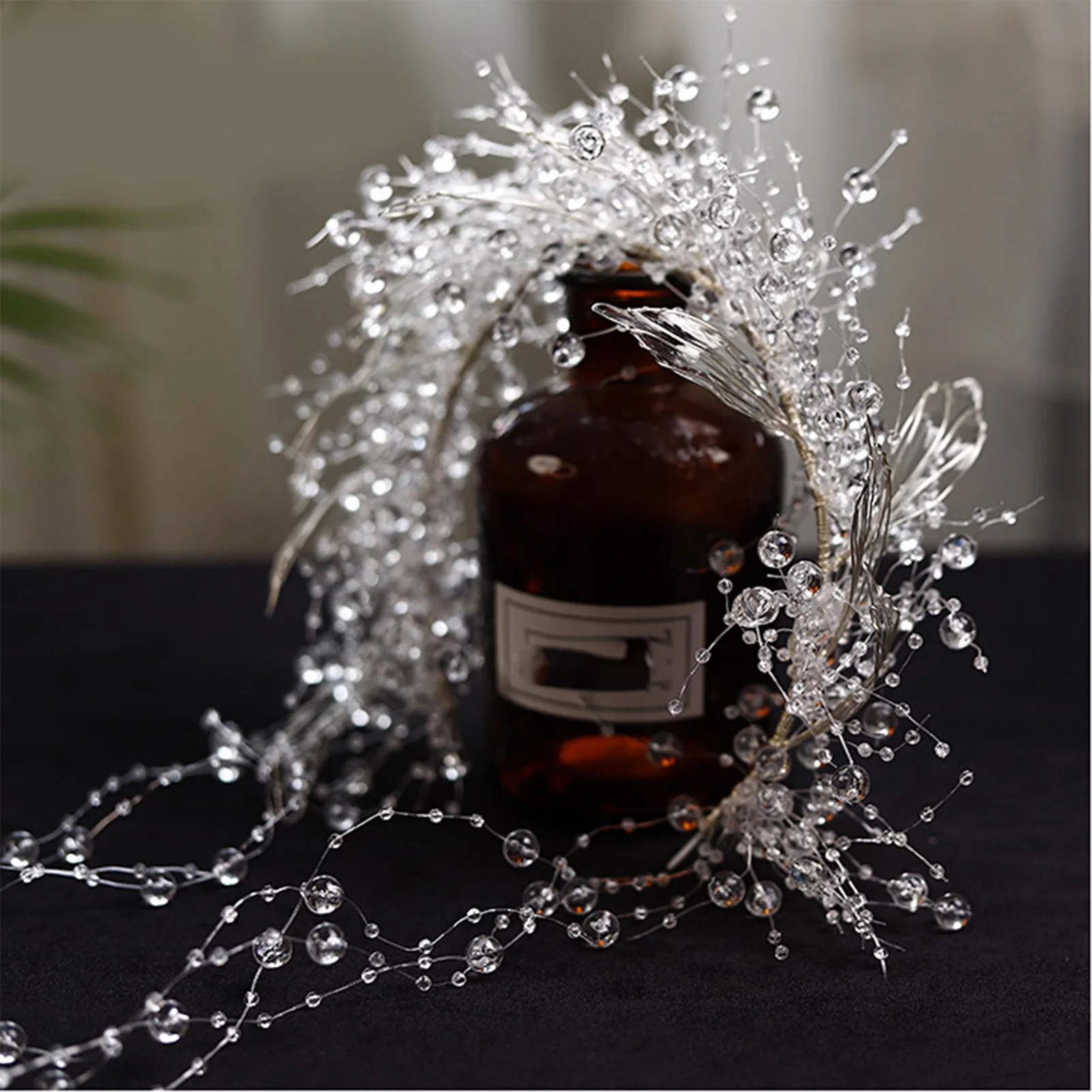 Luxury Hairband Cystal Tiara Wedding Hair Accessories For Women Tassel Silver Color Headband Princess Banquet Crown Hair Jewelry