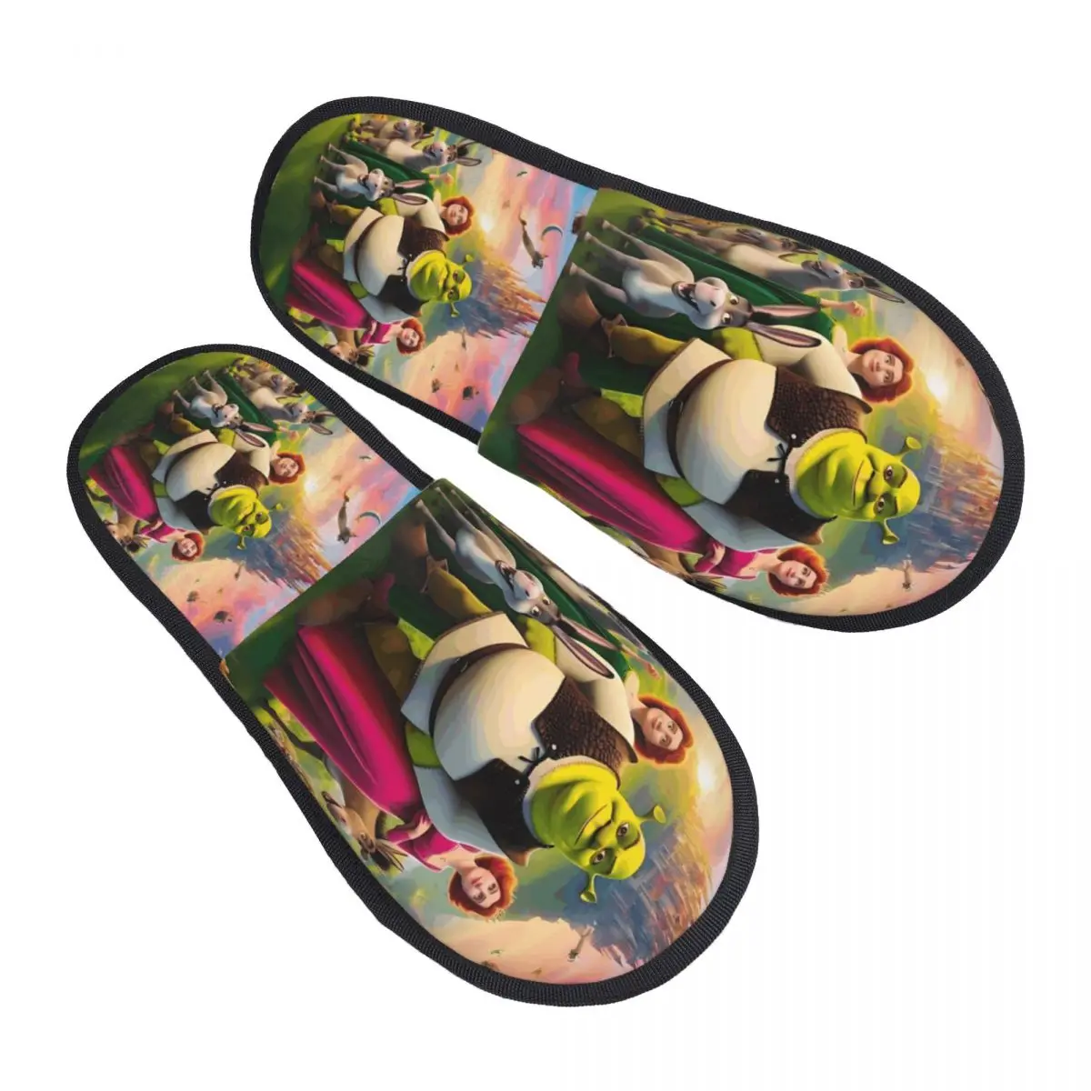 

Изготовленные на заказ комедийные домашние тапочки из мультфильма Шрек из мягкой пены с эффектом памяти, женские забавные милые удобные теплые нескользящие тапочки в стиле аниме