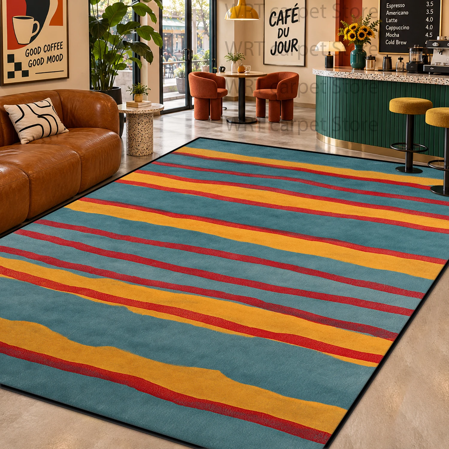 Pop Art Color Block Abstract Living Room Carpet Decoration Home Oil Painting Sofa Area Rugs Non-slip Soft Bedroom Foot Mat Plush