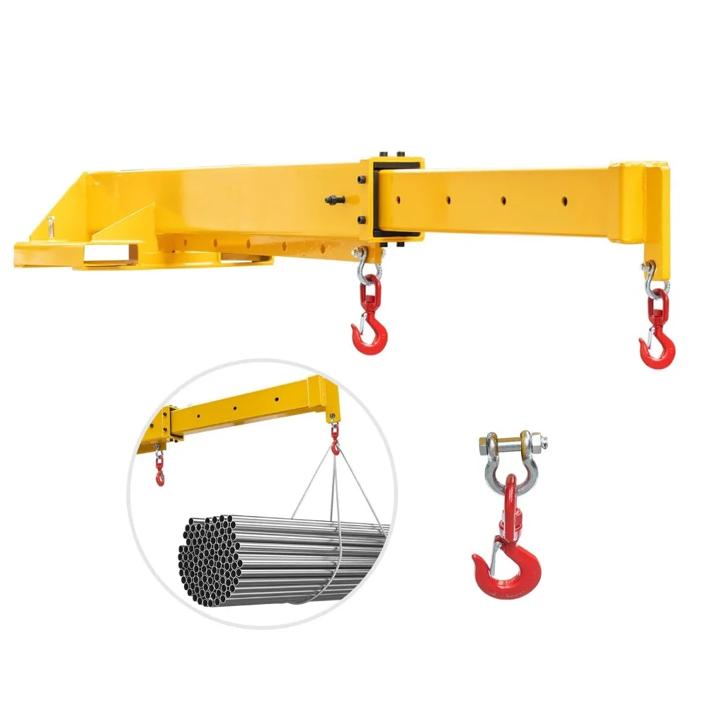 

Adjustable Forklift Jib Boom Crane, Forklift Mobile Crane Manual Telescopes 83"-149", 6000 LB Lift Capacity