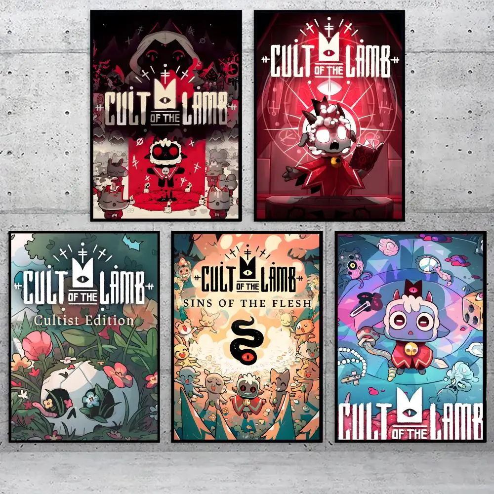 Bonito juego C-Cult Of The Lamb, póster para sala de estar, dormitorio, lienzo, arte de pared, Mural impreso, decoración del hogar, regalo, decoración sin marco