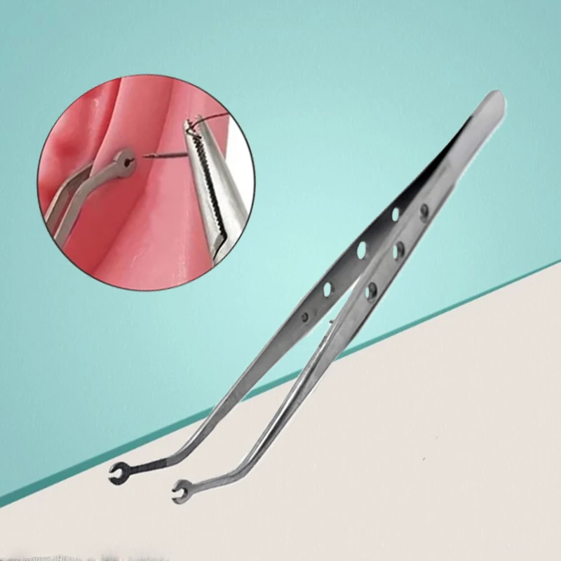 

Профессиональный пинцет для хирургической строчки с зубными пазами, утолщенный пинцет из нержавеющей стали с зубчатым кончиком для точной работы