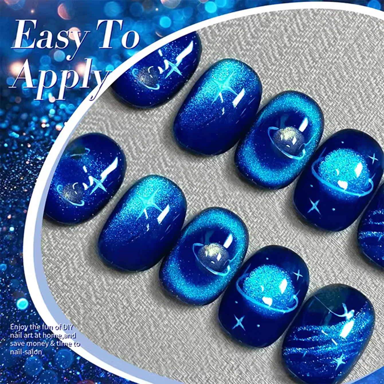 MIANEL 2026 Spring & Summer 10ML Klein Blue Sparkling Magnetic Cat Eye Gel Polish - Long Lasting Skin-Flattering Nail Art