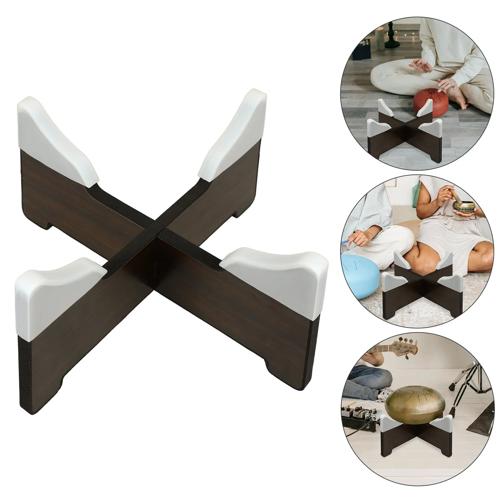 

Foldable Tongue Drum Stand Wooden Holder for Hand Pan Drum Storage Display Rack Sturdy Portable Percussion Instrument Floor