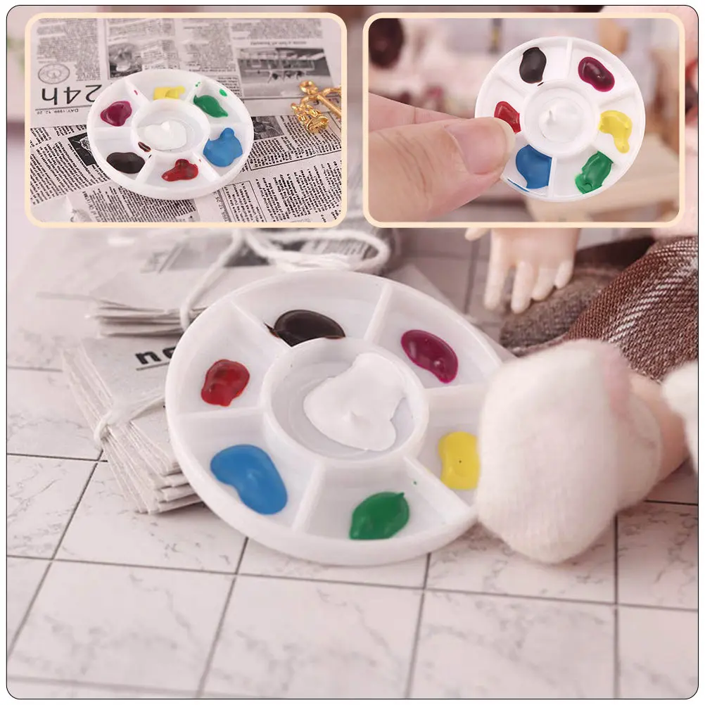 

Набор из 6 миниатюрных цветных палитр для творчества: коробка для красок, художественная палитра, аксессуары для детских игр и домашнего декора