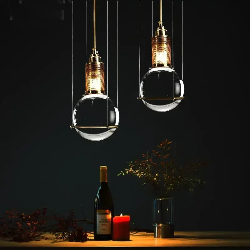 Modern Round Glass Led Ceiling Chandelier Living Room Kitchen Island Pendant Lights Bedside Ceiling Lamp Home Decorations Lustre