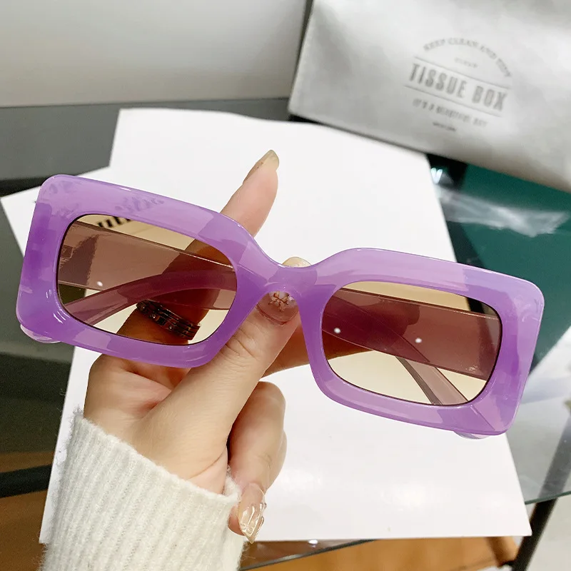 Vintage quadratische Sonnenbrille für Damen und Herren, rechteckige Sonnenbrille, ovale Brillen, Sonnenbrille für Männer und Frauen