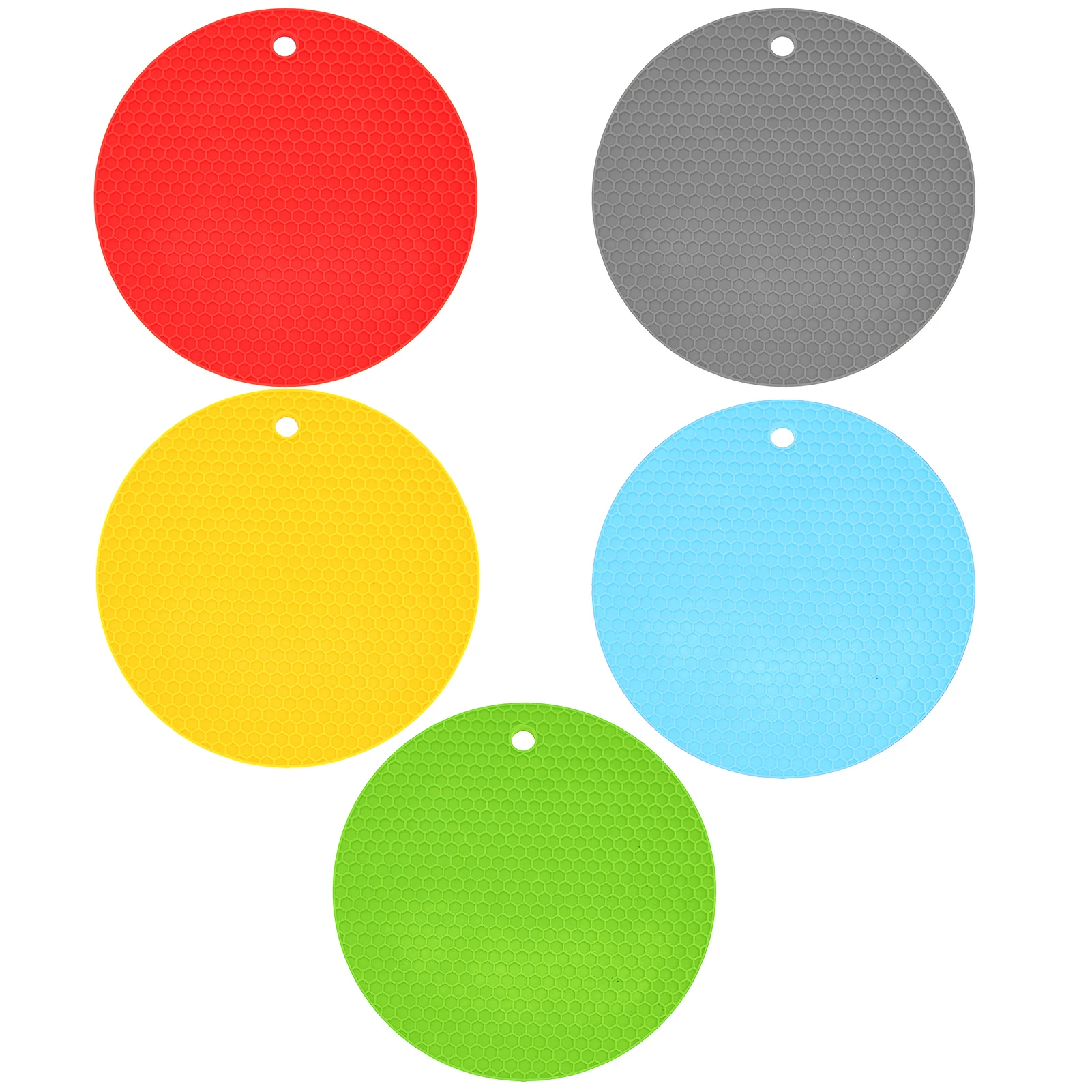 Table Mat Round Shape Mat Food Grade Thickened Silicone Placemat Insulation Pad Microwave Oven Mat