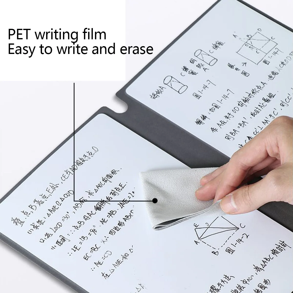 1pcs Leather A5 Whiteboard Notebook Reusable with Eraser Cloth Erasable Whiteboard Draft Stationery with Whiteboard Pen