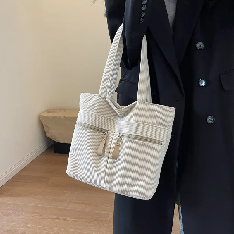 Bolso de hombro de pana para mujer Otoño Invierno Mori bolso de hombro versátil de alto valor para salir bolso de mano de gran capacidad bolso de mano