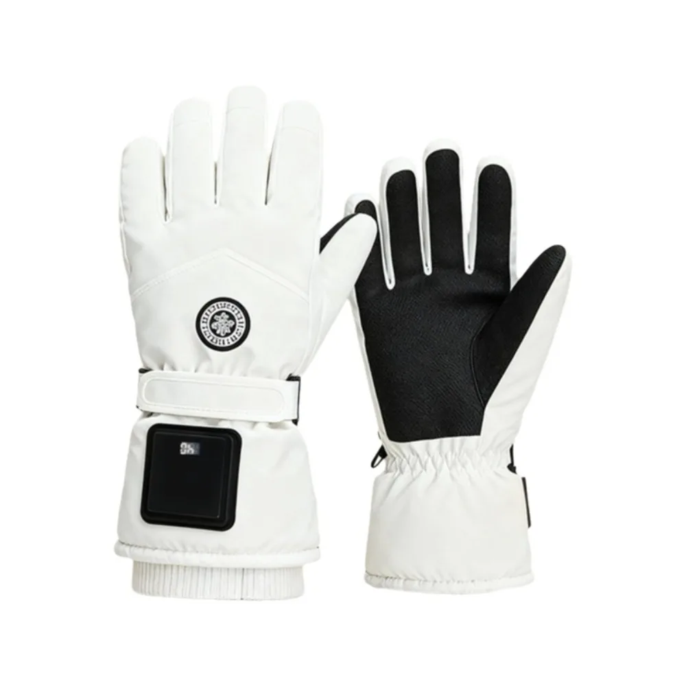 Windproof Electric Heated Gloves Thickening And Velvet Waterproof Smart Heated Gloves Adjustable Cold-Proof Winter Warm Guantes