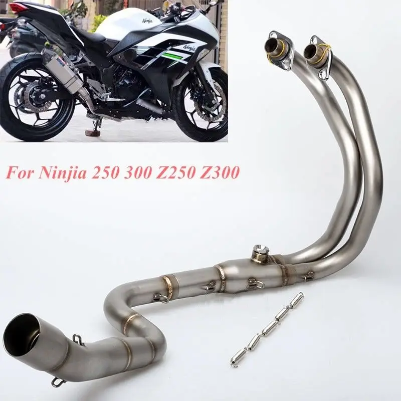 

For Kawasaki Z250 Z300 Ninja 250 300 2013-2016 Motorcycle Front Pipe Exhaust Header Mid Connect Link Tube Slip On 51mm Mufflers