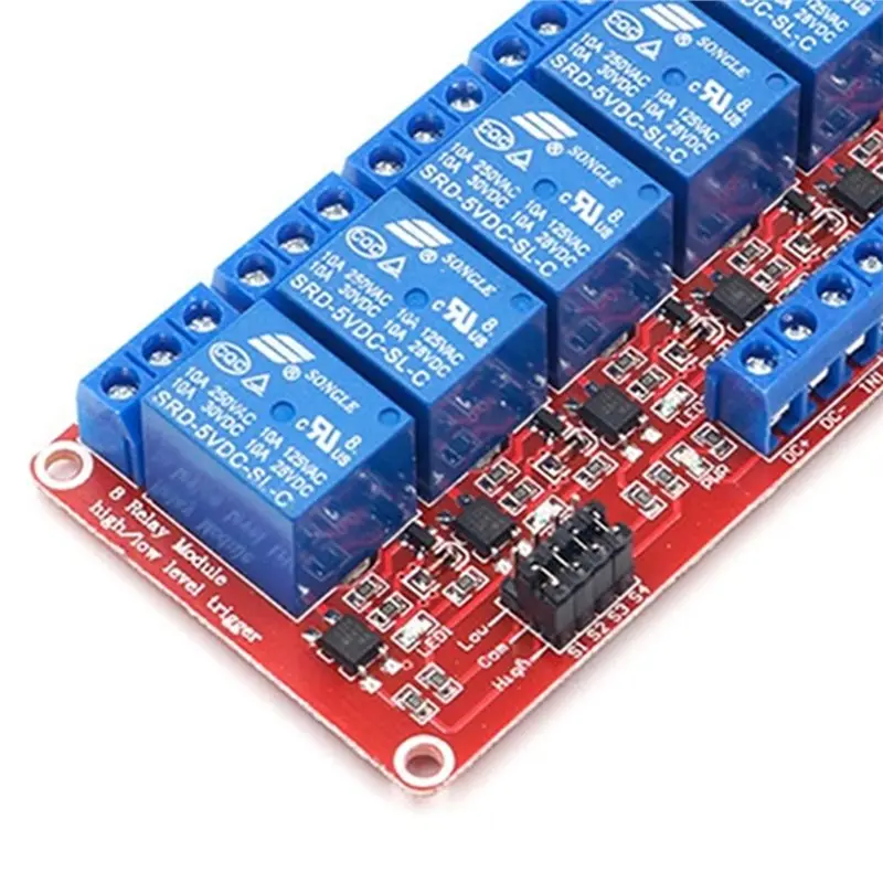 ABGE-For PIC AVR MCU 8 Channel 5V Relay Module With Optocoupler, High Low Level Trigger Shield For DIY Projects