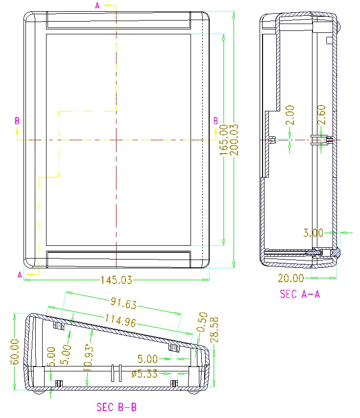 プラスチック製電子プロジェクトハウジング,200x145x63mm,日曜大工,PCBハウジング,ツールボックス,個別