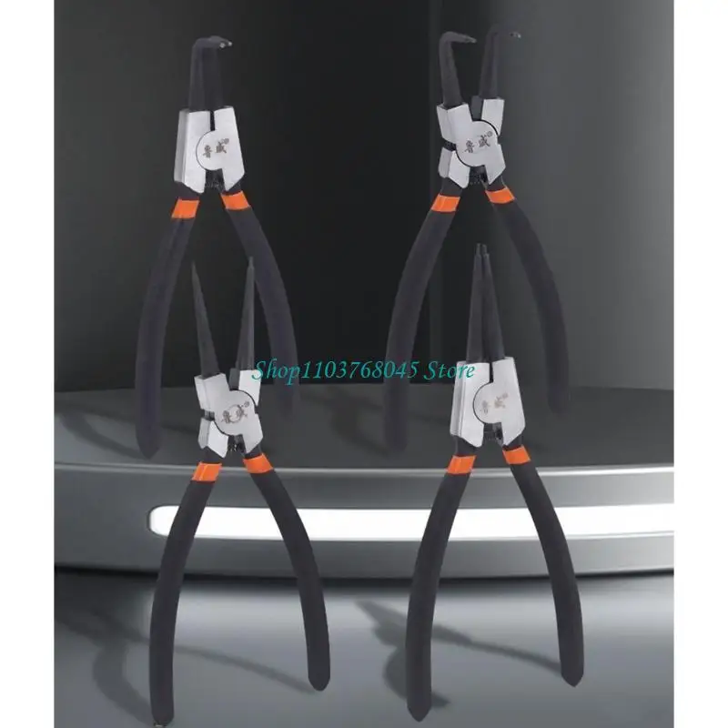 R53F Circlip Pliers Internal External Ring Remover Instal Straight/Curved Jaw Tip