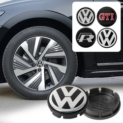 자동차 휠 센터 허브 캡 커버, 교체 액세서리, 폭스바겐 VW GTI R 로고, 티구안 파사트 골프 제타 CC, 56mm, 65mm, 66mm, 4 개