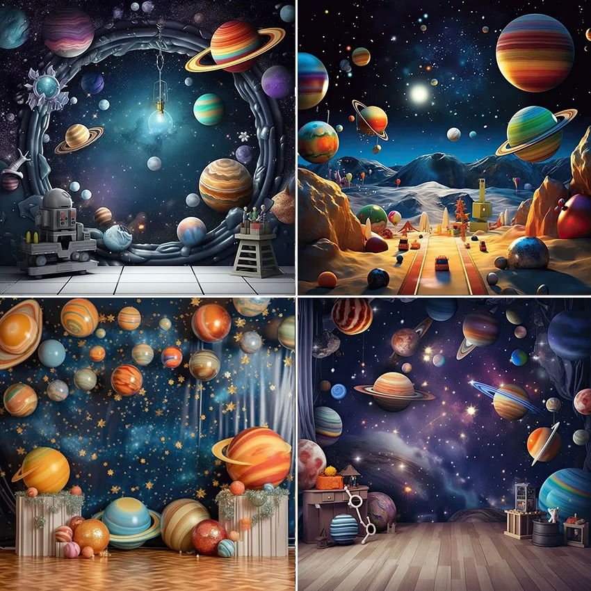 

Mehofond Photography Background Universe Space Planets Night Starry Star Kid Birthday Party Portrait Decor Backdrop Photo Studio