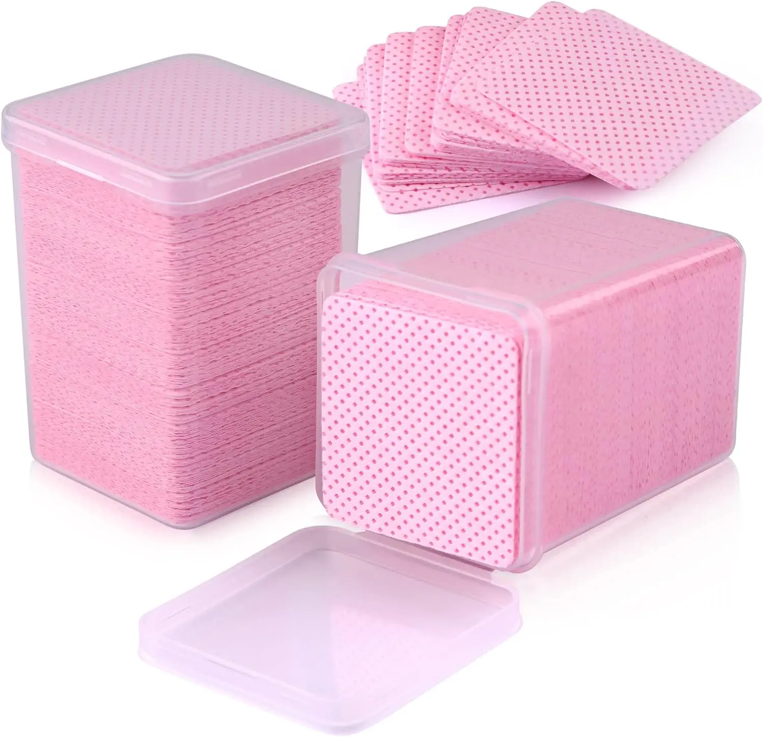 200Pcs/Box Cotton Pads Nail Polish Remover Wipes Cleaning Tool Nail Art Cleaning Wipes Tips UV Gel Polish Removal Pad Paper Wipe