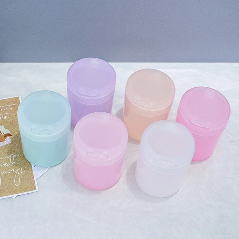 Remover Cotton Swabs Manicure Makeup Tools Cotton Balls Organizer Nail Cotton Pads Storage Cup With Clip Lid For Nail Polish