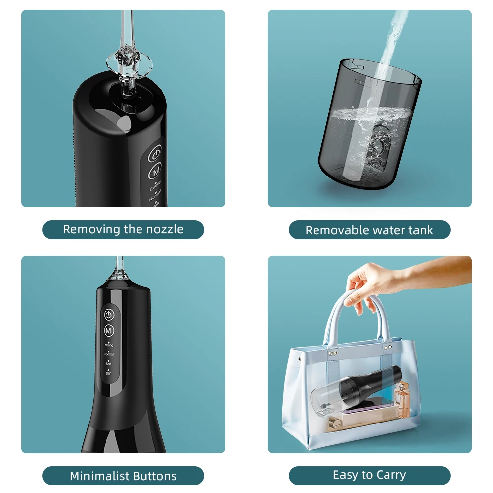 Professional Wireless Dental Floss Cleaner, 4 Cleaning Modes, Portable Rechargeable Electric Dental Floss Oral Irrigator