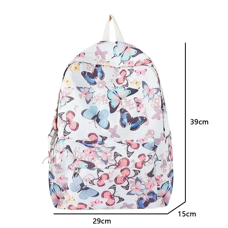 Fashion Butterfly Pattern Korean Women Backpack Student Backpack for School Book Storage and Travel Organizer