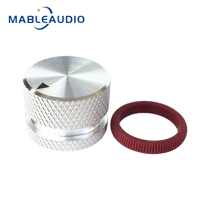 1 Stück 25x18mm Voll aluminium legierung Voll knopf Lautstärke regler Potentiometer Hifi Audio verstärker Farbe Gummiring Rändel knopf – Detail 21