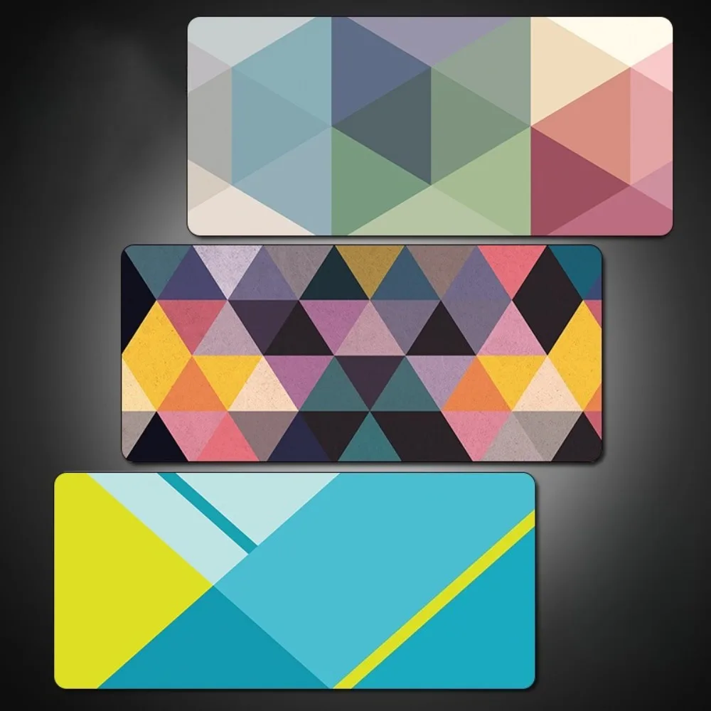 Minimalist Rhombus Pattern Gaming Mouse Pad, Extra Large Thick Stitched Edge Creative Desk Mat For Computer Office