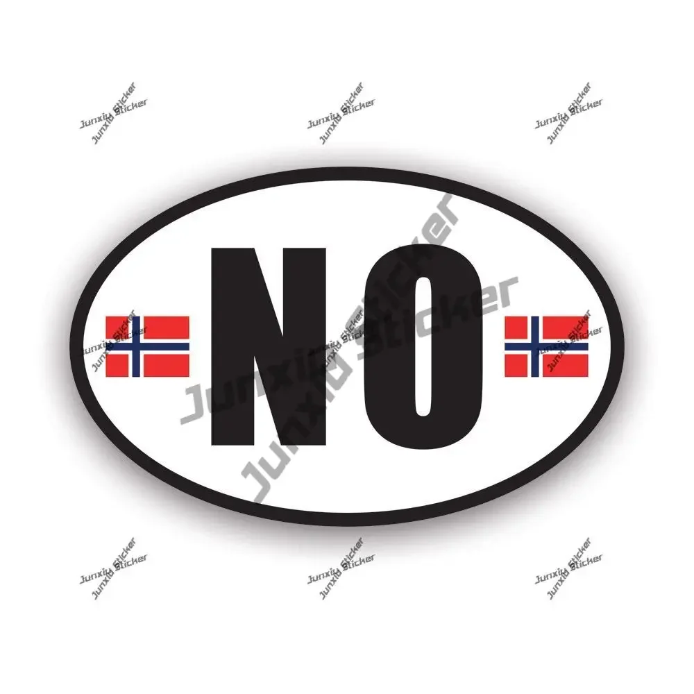 

Norwegian NO Oval Decal Norway Flag Sticker UV Protected Decals for Car Laptop Cover Scratches Decoration Motorcycle Helmet