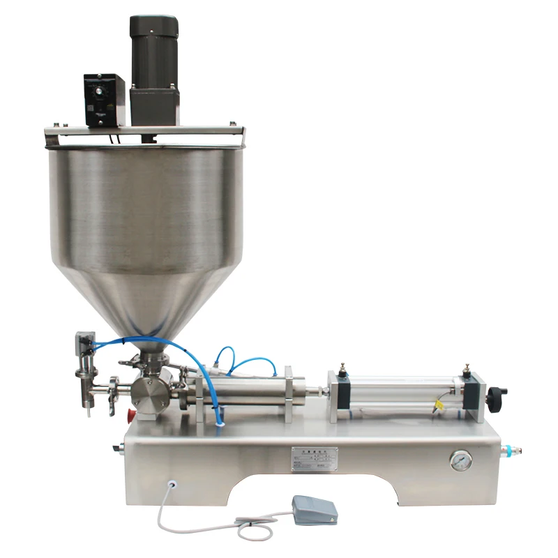 

Pneumatic Piston Paste Filling Machine with Mixing Hoppers Cream Filling Machine with Mixer