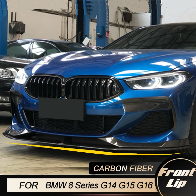 Car Front Bumper Lip Spoiler for BMW 8 Series G14 G15 G16 M-Sport 2D 4D 2018-2022 Front Lip Splitters Bodykit Prepreg Dry Carbon