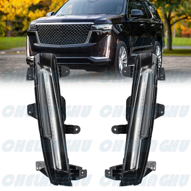 For Cadillac Escalade 2021 2022 2023 1 Pair Front Bumper LED DRL Daytime Running Light Turn Lamp 85117443 85117442