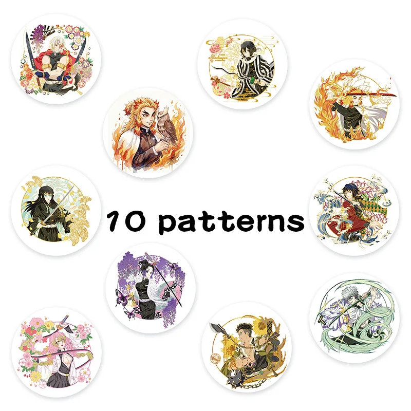 500pcs Demon Slayer Cartoon Sticker Roll Waterproof Decorative Stickers For Phone Laptop Diy Envelope Seal Stationery Kids Gift