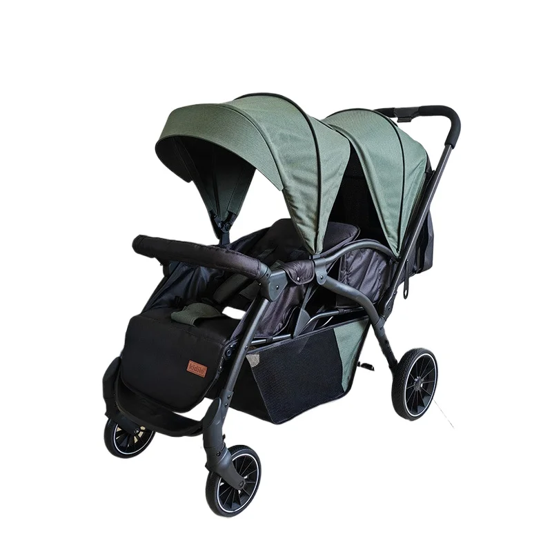 Twin baby stroller, lightweight double stroller, foldable baby stroller, high landscape, suitable for babies aged 0-3 years old