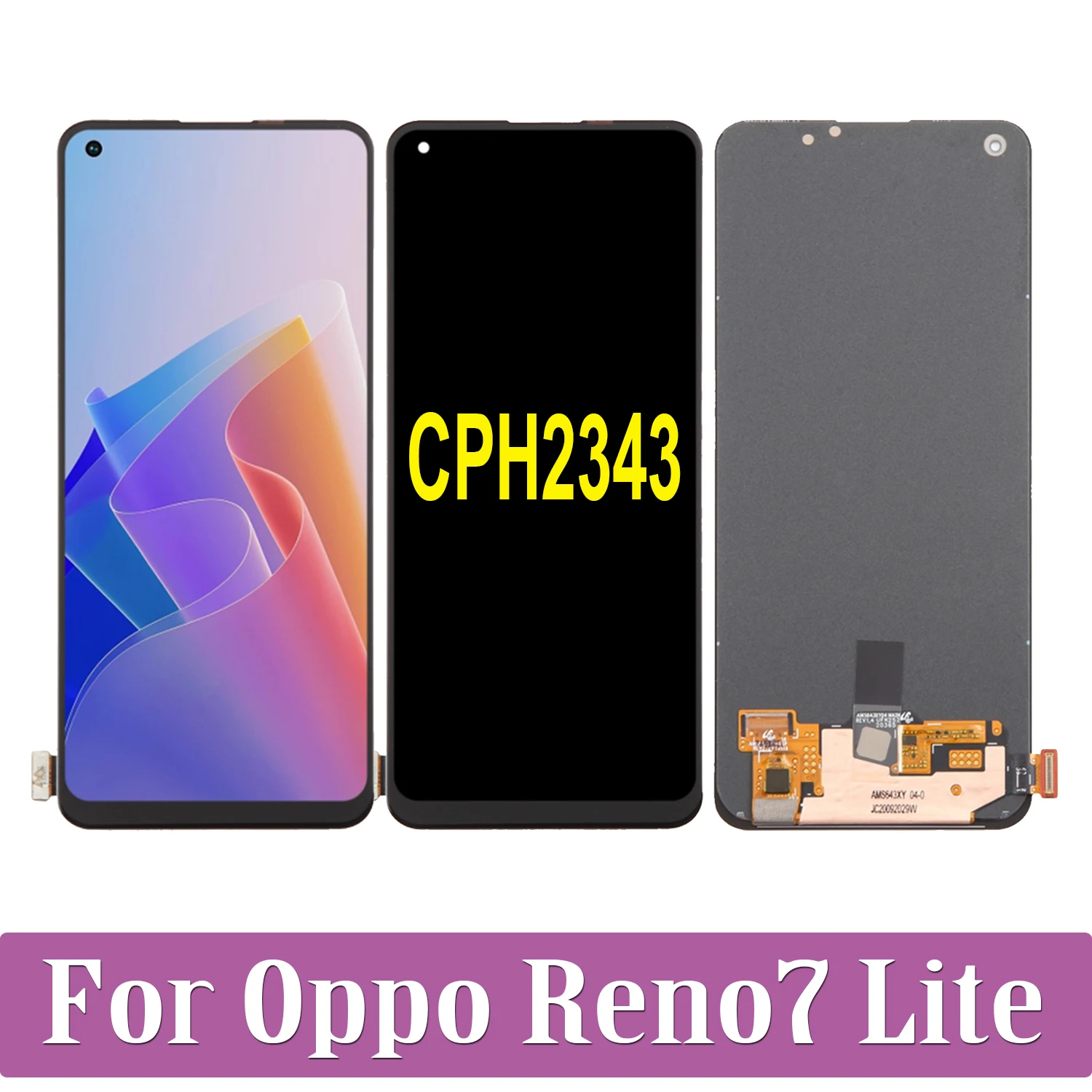 

6.43'' AMOLED For Oppo Reno7 Lite CPH2343 LCD Display Touch Screen Replacement Digitizer Assembly For Oppo Reno 7 Lite LCD