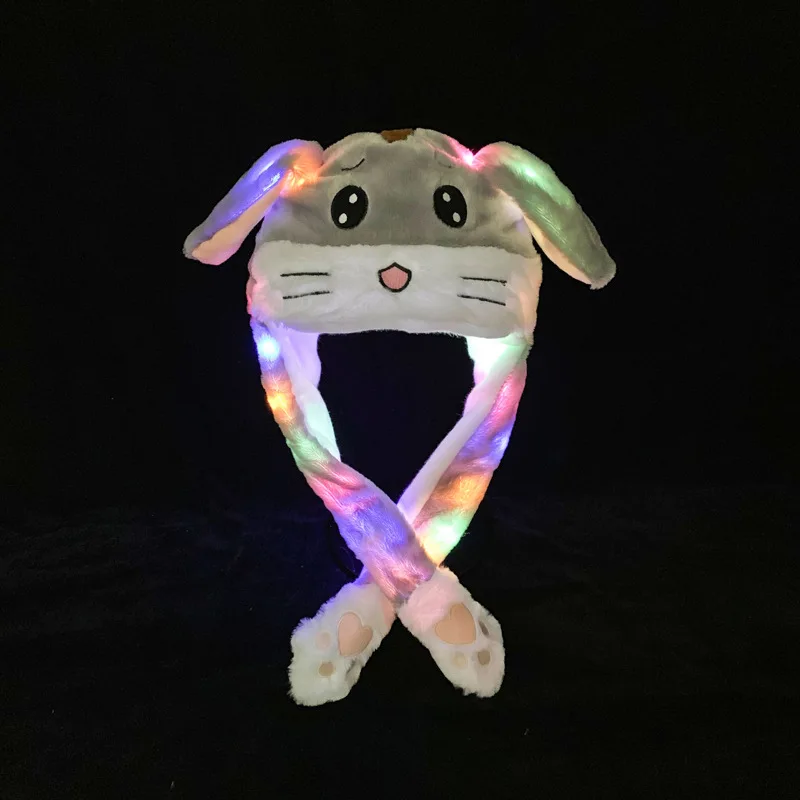 Anime Glowing Bunny Hat Cartoon Rabbit Air Bag Ear Moving Rabbit Hairband Holiday Costume Cute Animal Headwear Decoration Prop