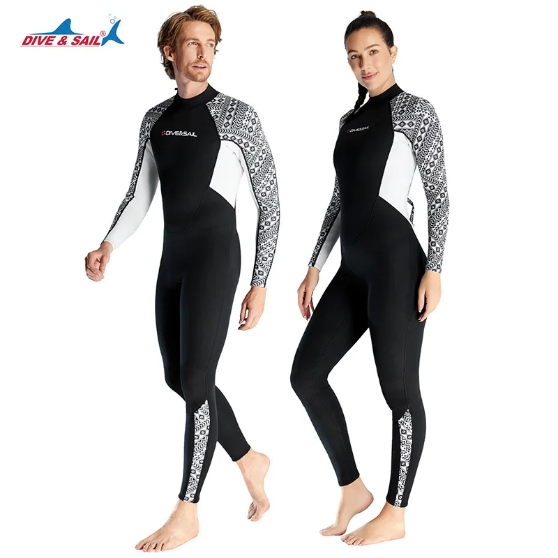 

Full Body Mens Women Wetsuit Long Sleeves Wet Suit 3mm Neoprene Jumpsuit for Diving Snorkeling Kayaking Surfing Water Sports