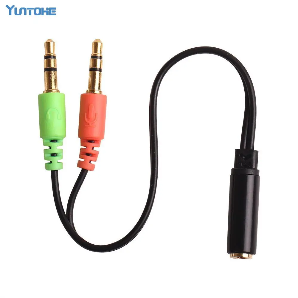 100pcs/lot 1 Female to 2 Male Aux cable 3.5 mm Femal to 3.5 mm Male Y Splitter Audio Extension Cable AUX Cable