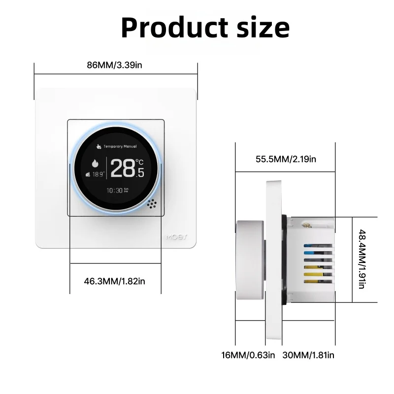 Smart Tempreture Switch Tuya Zigbee Knob Underfloor Heating Thermostat App Remote Energy-Saving Control Intelligent Switch