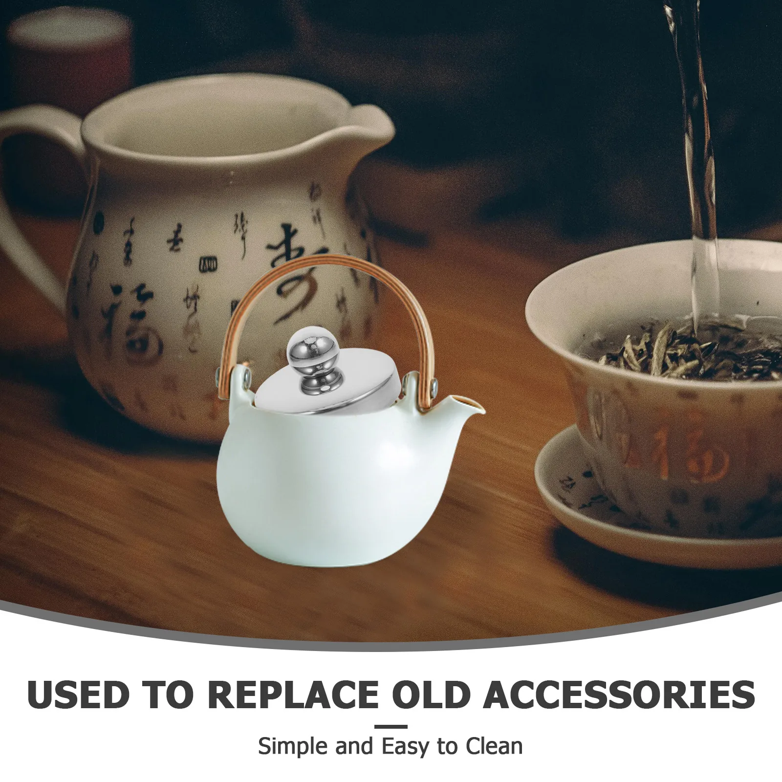 Teapot Replacement Lid 4.6 Cm Stainless Steel Tea Infuser Cover Accessories Quick Install Filter Debris Long Term Use