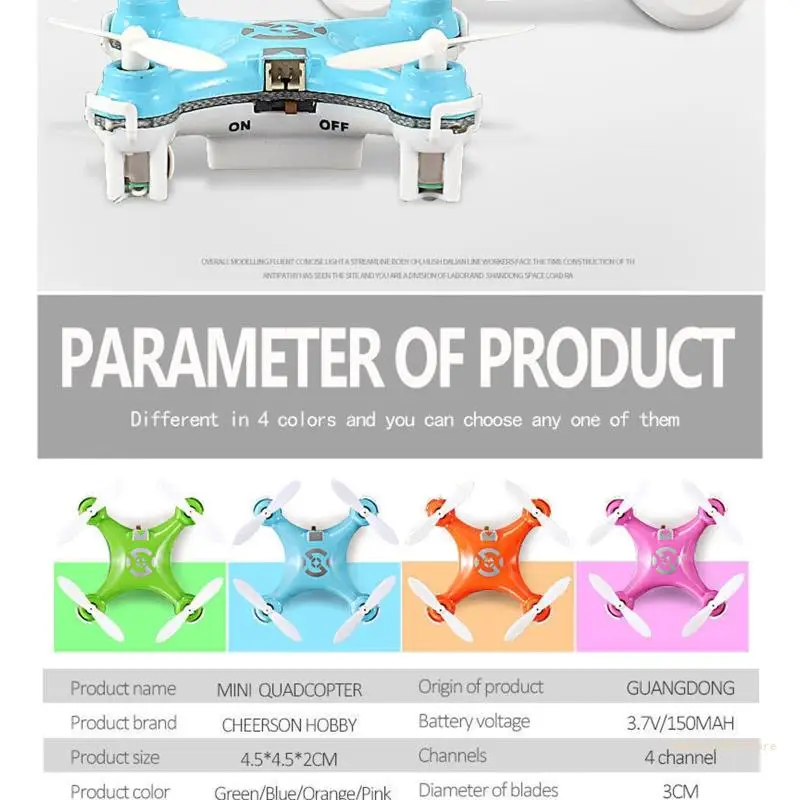 Y4UD Zesassige Mini Quadcopter CX10 Afstandsbediening Vliegtuigen Speelgoed Draagbaar formaat Reizen Speelgoed voor